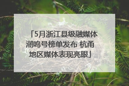 5月浙江县级融媒体潮鸣号榜单发布 杭甬地区媒体表现亮眼